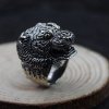 Vintage Men Wild Tiger 925 Sterling Silver Adjustable Ring