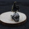 Vintage Knight Skull 925 Sterling Silver Adjustable Men Ring