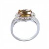 Fashion Oval Natural Citrine 925 Sterling Silver CZ Ring