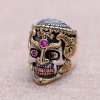 Vintage Skeleton Skull King 925 Sterling Silver Men Ring