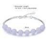 Fashion Natural Blue Sodalite Bead 925 Sterling Silver Bracelet