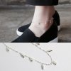 Women's Dangling Balls Cylinder 925 Sterling Silver Adjustable Anklet