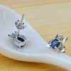 Blue Natural Sapphire Secret Garden Gift 925 Sterling Silver Stud Earrings