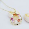 Yellow Golden Garland Natural White Pearl 925 Sterling Silver Necklace