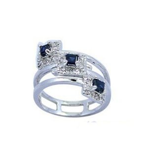 Simple 2017 New Natural Sapphire CZ 925 Sterling Silver Ring