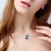 Fashion Butterfly Blue Oval Austrian Crystal CZ 925 Sterling Silver Necklace