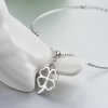 Fashion Four Leaf Clover Open Frame CZ 925 Sterling Silver Bracelet