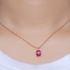 Fashion Natural Rose Oval Pink Topaz 925 Sterling Silver Necklace