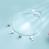 Simple Cross CZ Solid 925 Sterling Silver Adjustable Bracelet