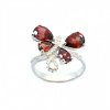 Butterfily Fashion Natural Garnet CZ Solid Sterling Silver Ring