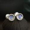 Natural Blue Moonstone Simple Elegant 925 Sterling Silver Stud Earrings