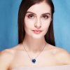 Fashion Heart Austrian Crystal 925 Sterling Silver Bowknot Necklace