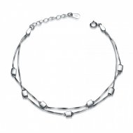 Simple Cubes 925 Sterling Silver Adjuatable Bracelet