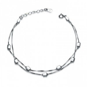 Simple Cubes 925 Sterling Silver Adjuatable Bracelet