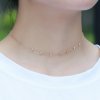 Sweet Doule CZ Lines 925 Sterling Silver Choker Necklace