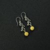 Trendy Natural Amber 925 Silver Dangling Earrings