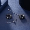 Elegant Austrian Crystal Ring CZ 925 Sterling Silver Dangling Earrings