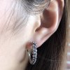 Retro Crimp Octopus Tentacles 925 Sterling Silver Hoop Earrings