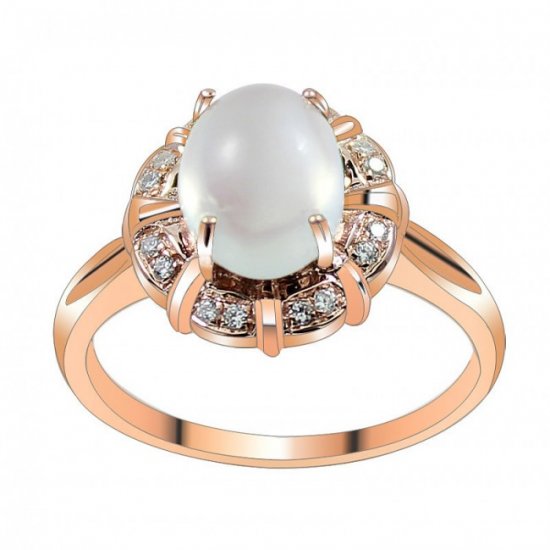 Fashion Oval Natural Moonstone Crystal Solid 925 Sterling Silver CZ Ring - Click Image to Close