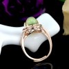 Round Fashion Natural Prehnite Solid 925 Sterling Silver CZ Adjustable Ring